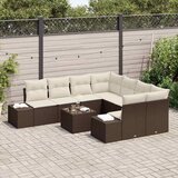  Sjedeća garnitura za vrt 9 kom. Smeđa i krem poliratan 239 x 62 x 69 cm | Shoptok.si