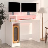  Radni stol s LED svjetlima bijeli 97x45x90 cm konstruirano drvo | shoptok.hr