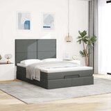  Otomanski krevet s madracem i LED tamnosivi 140x190 cm tkanine | shoptok.hr