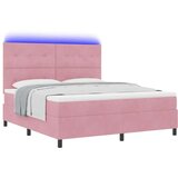  Postelja s vzmetnico in LED Roza 180x200 cm Žamet, (22050235) | Shoptok.si