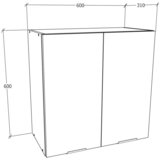MID.YOU Kuhinjska Zgornja Omarica Fasola, Bela, Antracit, Š 60cm | Shoptok.si