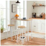 Hanah home mola set 100 - karina white white bar table & stool set (3 pieces)