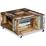  Stolić za kavu od masivnog obnovljenog drva 70 x 70 x 35 cm | shoptok.hr