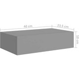 vidaXL Stenska polica s predalom siva 40x23,5x10 cm mediapan, (20620693) | Shoptok.si