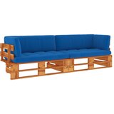 The Living Store Kavč dvosed iz palet z blazinami medeno rjava impreg. borovina - Kavč Iz Palet, (21425503) Cene