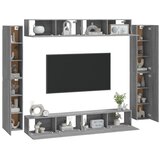 8-dijelni set TV ormarića sivog sonome konstruirano drvo | shoptok.hr