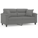 Maison Chic kavč - Sofa - Kanape dvosed z blazinami temno siv 140 cm tkanina iz mikrovlaken, (21727557) Cene