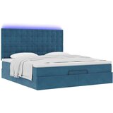  Otomanski posteljni okvir z vzmetnicami moder 160x200 cm žamet, (22053661) | Shoptok.si