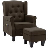 Maison Chic Masažni stol - Relax naslanjač s stolčkom za noge rjavo blago, (22134300) | Shoptok.si