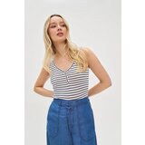 Marisse Women's T-Shirt L-Ts-4680 White_Navy Cene