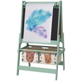 Nesta 3-v-1 otro&amp;scaron;ko slikarsko stojalo z rolo papirjem, kredna tabla, bela tabla, ko&amp;scaron;are za shranjevanje, 54 x 46,5 x 93 cm, zeleno, (5000493328) Slike