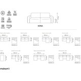 Makamii Krem sklopiva/s prostorom za odlaganje sofa od šenila 252 cm Kona – | shoptok.hr