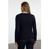 Trendyol Navy Blue Hair Knitted Crew Neck Knitwear Sweater | Shoptok.si