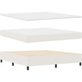  Krevet s box springom s madracem &amp LED u nijansi vrhnja Super King kordura tkanina | shoptok.hr