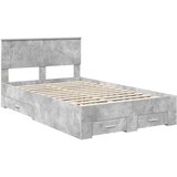  Krevetna konstrukcija s uzglavljem Betonski sivi 120 x 200 cm | shoptok.hr