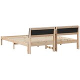  Okvir kreveta s uzglavljem Smeđa i svijetlo siva 200 x 200 cm | Eponuda.com