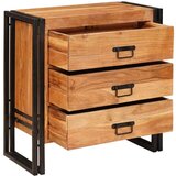 vidaXL Strani šal s predalom Rjava 66 x 33 x 70 cm Trden akacijev les | Shoptok.si