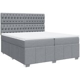  Krevet s oprugama i madracem svjetlosivi 200 x 200cm od tkanine | shoptok.hr
