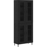  Highboard 2 pcs Crni hrast Inženjerska drva i staklo | shoptok.hr