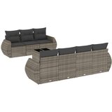  8-dijelni set vrtnih sofa od poliratana s jastucima sivi | shoptok.hr