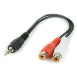 Audio kabl CCA-406, 3,5mm stereo to 2 x RCA stereo, 0,2m
