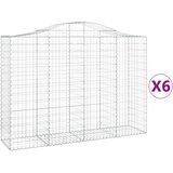  Lučne gabionske košare 6 kom 200x50x140/160cm pocinčano željezo | shoptok.hr