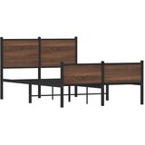 Metalni okvir kreveta bez madraca smeđi hrast 120x200 cm | shoptok.hr