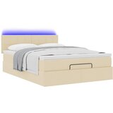  Otomanski krevet s madracem i LED krem 140x190 cm tkanine | shoptok.hr