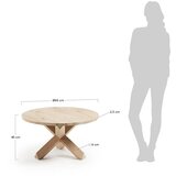 Kave Home Okrogla mizica iz masivnega hrasta v naravni barvi ø 65 cm Lotus – | Shoptok.si