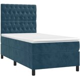  Box spring krevet s madracem tamnoplavi 90x190 cm baršunasti | shoptok.hr