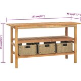  Kupaonski ormarić s 3 košare od masivne tikovine 132x45x75 cm | shoptok.hr