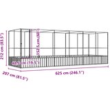  Kavez za ptice s produžetkom srebrni 625x207x212 cm čelični | Eponuda.ba