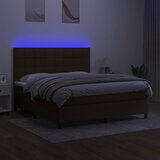  Krevet box spring s madracem LED tamnosmeđi 160x200 cm tkanina | shoptok.hr