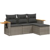  4-dijelni set vrtnih sofa od poliratana s jastucima sivi | shoptok.hr