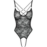 Cottelli prosojen odprt čipkast bodi - črna - XL | Shoptok.si