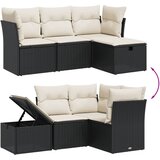  4-dijelni set vrtnih sofa od poliratana s jastucima crni | shoptok.hr