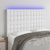 The Living Store LED posteljno vzglavje belo 144x5x118/128 cm umetno usnje - LED Vzglavje, (21659930) | Shoptok.si