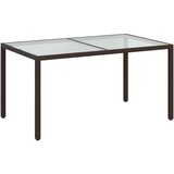  Vrtni stol 150x90x75 cm od kaljenog stakla i poliratana smeđi | Eponuda.com