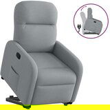 Maison Chic Naslanjač - Relax naslanjač s funkcijo vstajanja svetlo sivo blago, (22061241) | Shoptok.si