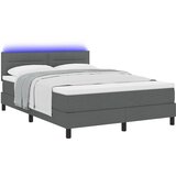 vidaXL Postelja z vzmetnico in LED osvetlitvijo Temno Siva 160x200 cm Tkanina, (22067338) | Shoptok.si