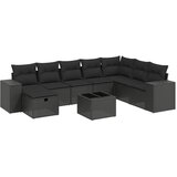 vidaXL 9-dijelni set vrtnih sofa s jastucima crni od poliratana | shoptok.hr