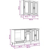  Kuhinjska jedinica PORTO 5 pcs Betonska siva Konstruirano drvo | shoptok.hr