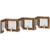  Vrata za pse s postoljem 6 pcs Dimljeni hrast 60 x 60 cm | shoptok.hr