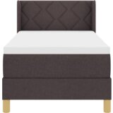  Krevet s opruga kutije Tamno smeđa i bijela 80 x 200 cm tkanina | shoptok.hr