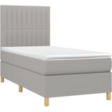 Box spring krevet s madracem svjetlosivi 90x190 cm od tkanine | shoptok.hr