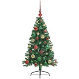 vidaXL Umjetna preddekorirana božićna jelka Zelena 120 cm PVC | Shoptok.si