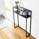 YAMAZAKI Črna kovinska stranska mizica 18x60 cm Tower – | Shoptok.si