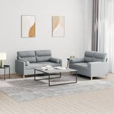  2-dijelni set sofa s jastucima svjetlosivi od tkanine | shoptok.hr