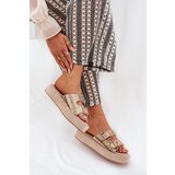 Boto Women's Platform Sandals With Buckles And Weaving Khaki Limme | Shoptok.si