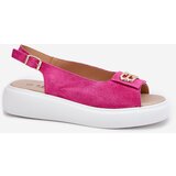 S. BARSKI Women's Suede Sandals With Gold Detail S.Barski GR51-604 Fuchsia | Shoptok.si